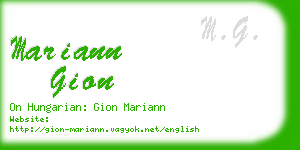 mariann gion business card